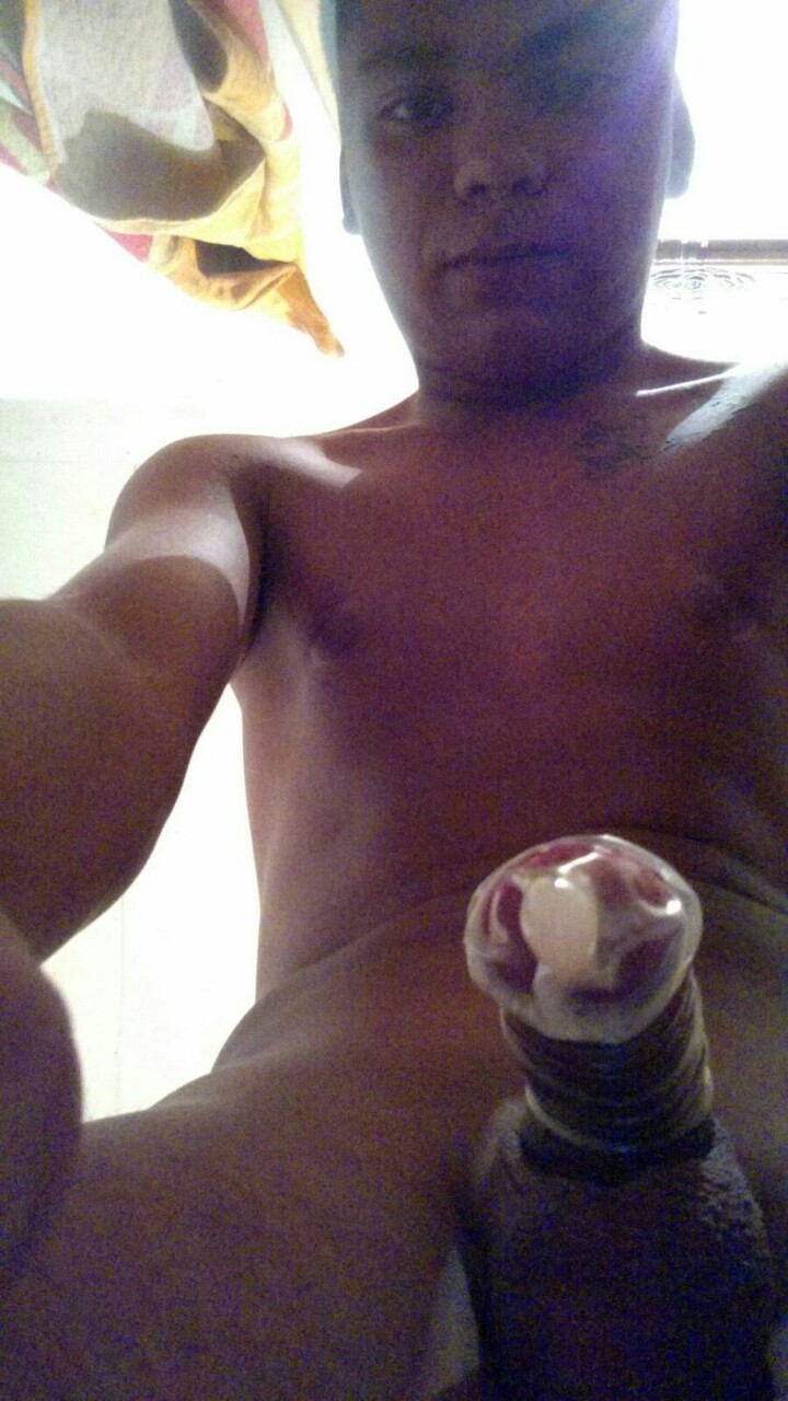 latino teen cum selfie